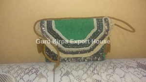 Indian Bohemian Style Designer Handmade Women's Messenger <b>Bag</b> Small Coin Pouch with Beaded Clutch for <b>Evening</b> Shopping Wholesale - Product Image 4