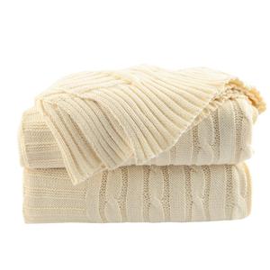 Best Selling Luxury Adult Woven Blanket Thick Wool <b>Cable</b> Knit Throw with Eco-Friendly Modern Design Printed Pattern for Bed Home - Product Image 2