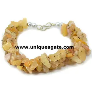 Citrine Chips String bracciale pietra curativa naturale all'ingrosso per la meditazione e la guarigione Reiki della pietra preziosa di energia positiva