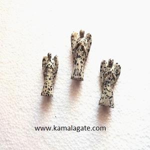 หินอัญมณี2นิ้ว dalmatian Jasper Agate Angel แกะสลักจากหินคริสตัลแกะสลักเทวดาสำหรับจักระฮวงจุ้ย - Product Image 1