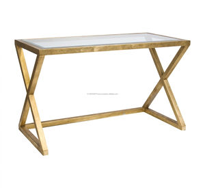 Table console en acier inoxydable doré Table console en métal Table console en acier inoxydable Accents dorés - Product Image 1