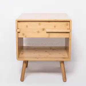 wooden bamboo bedroom cheap elegant nightstands with storage drawer