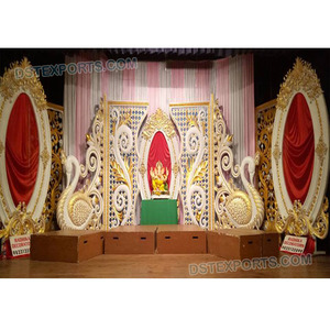 Marco de pavo real de Boda del sur de India, paneles de fondo de boda indios tradicionales, decoraciones al por mayor, decoración de configuración de escenario, Australia - Product Image 1