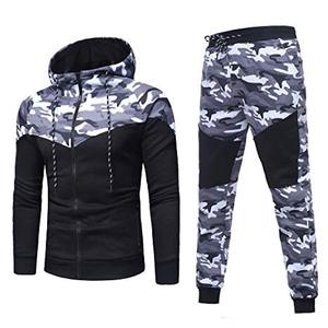 New Fashion Design Zipper Up <b>Hoodie</b> and Jogger Sweatpants Trousers Tracksuits Cotton Fleece Two Piece Sets Sportswear Adults - Product Image 1