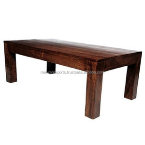 Mesa de centro redonda de madera maciza de mango para exteriores de tamaño personalizado para uso en muebles de hogar - Product Image 3