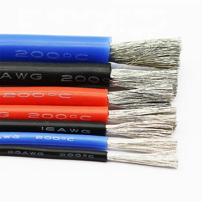 Made in China Silicone fio elétrico 1awg/2awg/3awg/4awg/5awg/6awg/7awg/8awg/9awg/10AWG fio flexível de alta temperatura