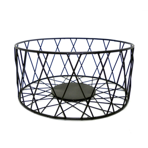<b>Storage</b> Metal Matt Black Iron Round Basket - Product Image 1