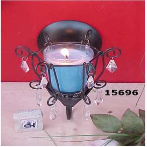 Bougeoir de mur de fer et de verre pour la décoration à la maison Description de produit - Product Image 2