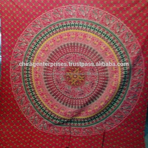 พรมแขวนผนังทรงกลมลายแมนดาลาอินเดียแบบแขวนผ้าปูชายหาดปิกนิกผ้าห่ม - Product Image 3