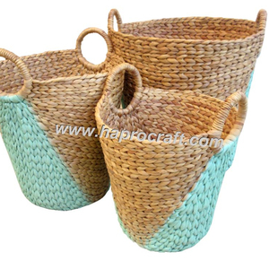 2021 Handwoven Water Hyacinth Bamboo <b>Storage</b> <b>Basket</b> Wicker Kitchen Fruit <b>Vegetable</b> Organizer Hot Item for Home Use - Product Image 2