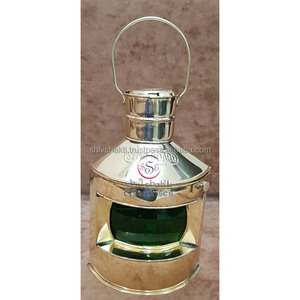 Lampe à kérosène de camping en plein air Lanterne portable Art déco Fait à la main en laiton doré Décoration de la maison Lumière de Noël - Product Image 1