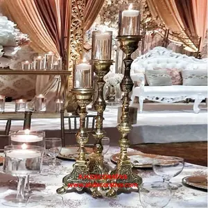 Aluminum Silver Tall Candle Holder Pillar Elegant Design Hot selling Floor Standing Tableware Candle Stand in Low Price