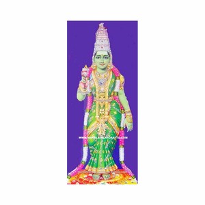 Statue de la déesse Meenakshi en marbre coloré - Product Image 1