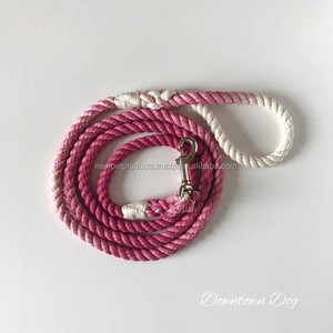 レザーハンドル付き犬用リーシュコットンロープリーシュペットアクセサリーメーカー卸売業者ベストプライス - Product Image 5