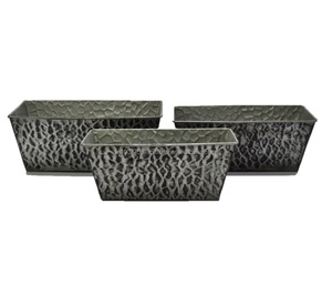 Maceta de flores de Metal galvanizado redondo de calidad superior, acabado recubierto de polvo para jardín, hogar, Patio, uso de oficina - Product Image 1