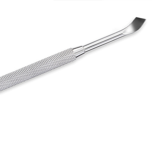 Ensemble de manucure et de pédicure en acier inoxydable P-08 Poussoir à cuticules fini gris avec produit de beauté en gel PU pour l'exportation - Product Image 1