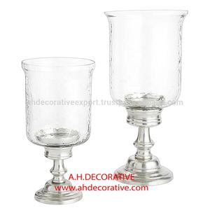 Vente chaude Argent À La Main Gobelet Forme Photophore Bougeoir En Aluminium Argent Finition Base Arrondie De Noël De Mariage - Product Image 1