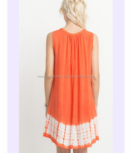 Robe fantaisie de styliste pour femmes, tunique décontractée, vêtements en rayonne, teinture par nouage, nouvelle collection - Product Image 3