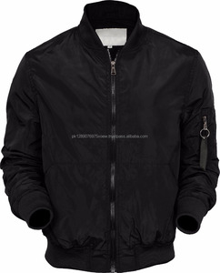 Nuevo diseño de chaqueta de bombardero para mujeres y hombres/Venta al por mayor 100% Poliéster Personalizado Zip up Negro Bomber Jacket - Product Image 6