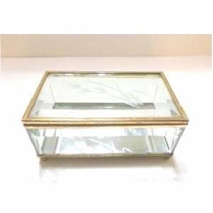 Caja de baratija de cristal de colores en relieve hecha a mano, caja de almacenamiento de regalo de joyería rectangular y cuadrada con logotipo personalizado para anillos - Product Image 5