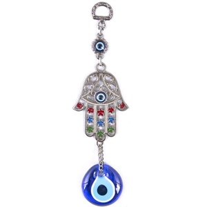 Lacy-Colgante de pared de mano de Hamsa, decoración colorida con ojo malvado de cristal hecho a mano de Turquía - Product Image 1