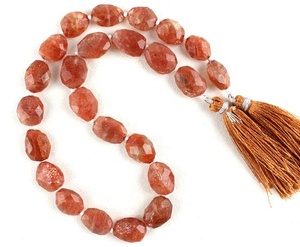 Cuentas de piedras preciosas con forma de pepitas facetadas de piedra solar Natural de 14 "de largo para fabricación de joyas, fabricación al por mayor - Product Image 1