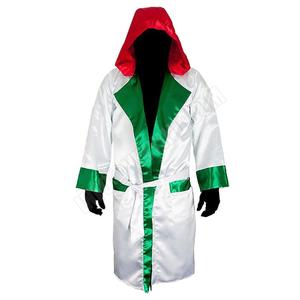 Best Quality Low MOQ Satin Men <b>Women</b> Boxing Robe with Hood <b>Cloak</b> Red Blue Boxing Robes - Product Image 4