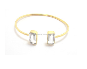 กำไลข้อมือหินควอตซ์คริสตัลพร้อมชุบทองปรับได้ดีไซน์ใหม่กำไลข้อมือของขวัญแฟชั่น - Product Image 1