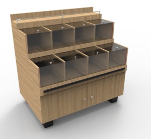 Estante de madera personalizado para aperitivos, estantes para fruta y verdura de supermercado - Product Image 1