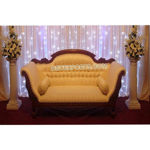 แกรนด์โซฟาแต่งงานที่เรียบง่ายโซฟาแต่งงานสีน้ำตาลเวทีแต่งงานสองที่นั่งชุดโซฟา - Product Image 1