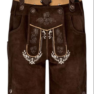 Trachten Lederhosen Kurz braun - Oktoberfest Lederhose <b>Hotpants</b> Bavarian - Product Image 1