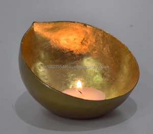 Support votif de lampe de thé en métal de fer fini d'or noir avec des pots de bougie pour la décoration de Noël à la maison et l'idée de cadeau de table - Product Image 5