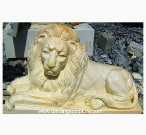 Estatua De León de mármol blanco grande para exteriores, estatuas de León de granito de estilo chino talladas a mano para jardín de tamaño real - Product Image 5