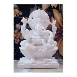Estatua de Dios Ganpati, mármol blanco puro - Product Image 1