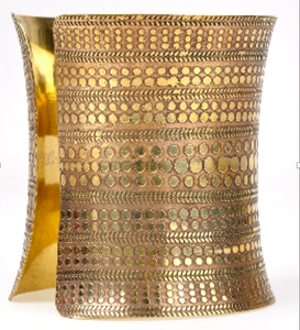 กำไลข้อมือทองเหลืองนูนกว้างกำไลข้อมือแฟชั่น - Product Image 1