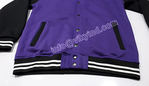 Varsitu Veste universitaire de baseball unisexe Design personnalisé Sweat-shirt en tissu polaire à manches longues Veste bombardier d'hiver Technique lavée - Product Image 3