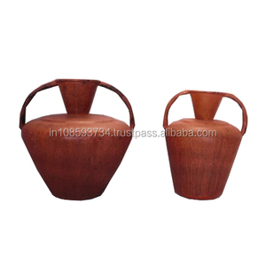Florero de mesa moderno de hierro con acabado en bronce, boda alta, decoración ecológica para el hogar - Product Image 1