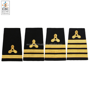 Épaulettes de grade pour capitaine, pilote d'entraînement et premier officier, 1 à 4 barres, en tissu souple à tressage français, fil de bullion, 100% écologique - Product Image 6