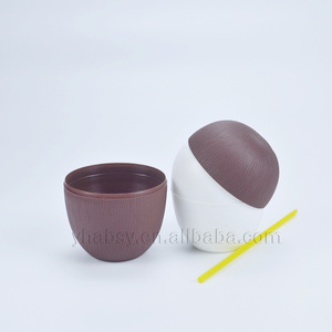 Taza <span class=keywords><strong>tiki</strong></span> con pajita para beber, de grado alimenticio accesorio de plástico, con forma de concha de coco, venta al por mayor - Product Image 6