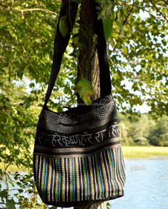 HippieTraditional Half Moon Pattern Bolsos de hombro de tela Bolsos de noche con forro de algodón - Product Image 3