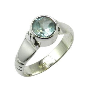 แหวนเวอร์เมอิลสำหรับ925เงินสเตอร์ลิงประดับพลอยบุษราคัมขอบพลอยสีฟ้างานปาร์ตี้งานแต่งงานแบบแฮนด์เมดสีเงินแฟนซี - Product Image 1