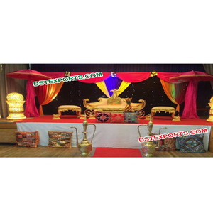 Asian Indian Wedding <b>Mehndi</b> Theme Modern Customized Size Stage Set <b>Decorations</b> - Product Image 1