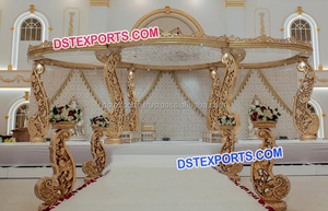 Mandap de Madera Tallada de Dos Pilares para Bodas, Mandap de Madera de Doble Pilar, Fabricante de Mandaps de Madera para Bodas Indias, Decoración para Eventos en EE. UU. - Product Image 6