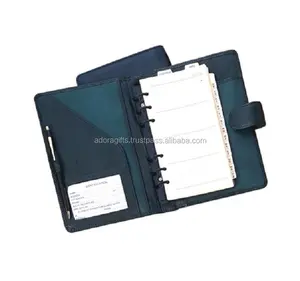 Adora ห่วงหนังพิมพ์ลาย A5สวยงามสมุดวางแผนงานแต่งงานสมุดโน้ตออกแบบได้ตามต้องการพร้อมปากกาสีฟ้า - Product Image 1