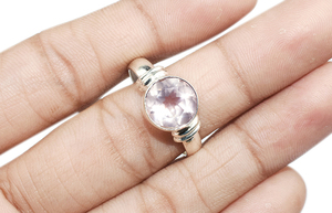 Bagues en argent Sterling 925 améthyste rose de forme ronde, bijoux en argent Sterling 925, vente en gros, bijoux en argent 925 - Product Image 4
