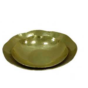 Juego de bandeja de servicio martillado de latón brillante, bonito diseño - Product Image 3