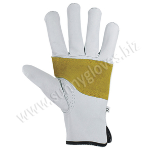 Goat grain leather <b>driver</b> <b>gloves</b> with reinforcement on palm - Product Image 2