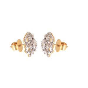 Pendientes de diamante de estilo indio en oro de 14K - Product Image 2