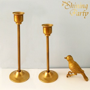 Nouveaux bougeoirs modernes en métal doré, décoration de mariage, porte-bougies fuselés minces, décoration de la maison - Product Image 3