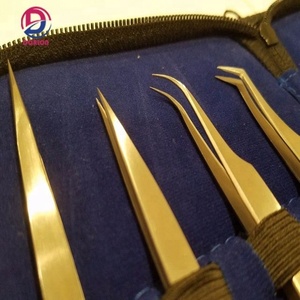 Kit de pinces à cils en acier inoxydable en cuir artificiel qualifié pour épiler les sourcils - Product Image 4